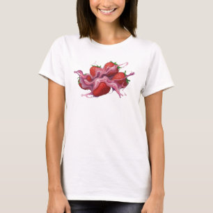 Contemporary Red Abstract Strawberries T-Shirt