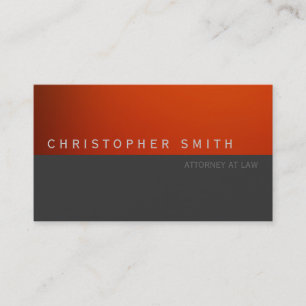 Contemporary Red Grey Simple Plain Business Card