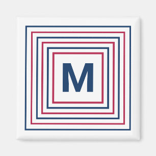 Contemporary Red White and Blue 4th of July Letter Magnet