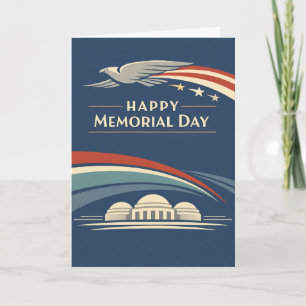 Contemporary Red White Blue Eagle Memorial Day  Card