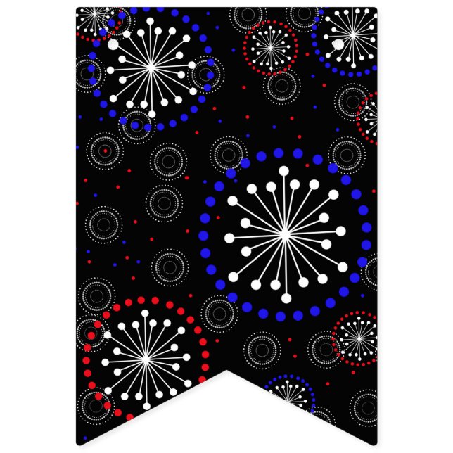 Contemporary Red White Blue Fireworks Bunting (Sixteenth Flag)