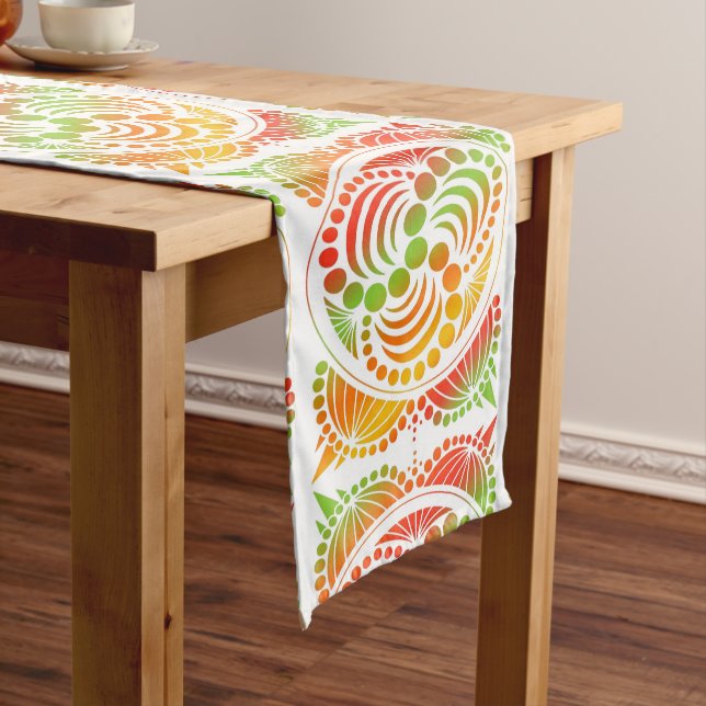Contemporary Retro Geometric Circles[ Short Table Runner (In Situ)