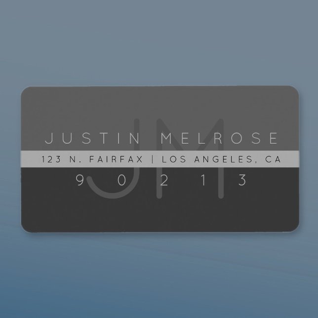 Contemporary Return Address Label | Greys (Creator Uploaded)