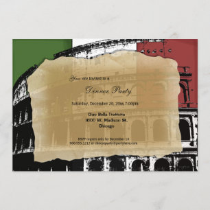 Contemporary Roman Coliseum Dinner Party Invite