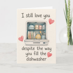 Contemporary Romance Dishwasher Greeting Card