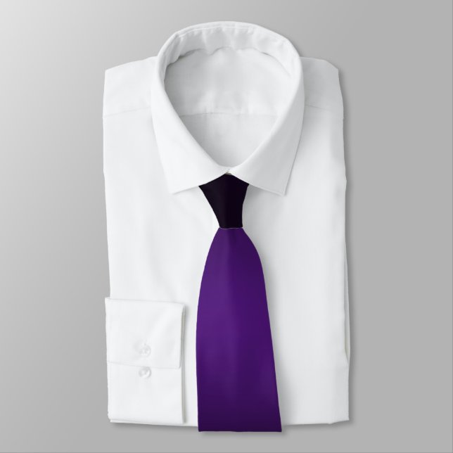 Contemporary Royal Purple and Black Ombre Tie (Tied)