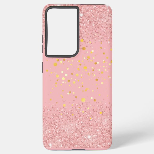 Contemporary Rustic Glitter Pink Samsung Galaxy  S21+ Case (Back)