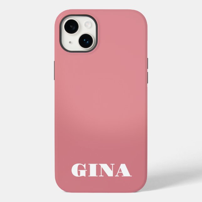 Contemporary Rustic Pink  Personalised Case-Mate iPhone Case (Back)