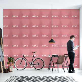 Contemporary Rustic Pink Personalised Wallpaper