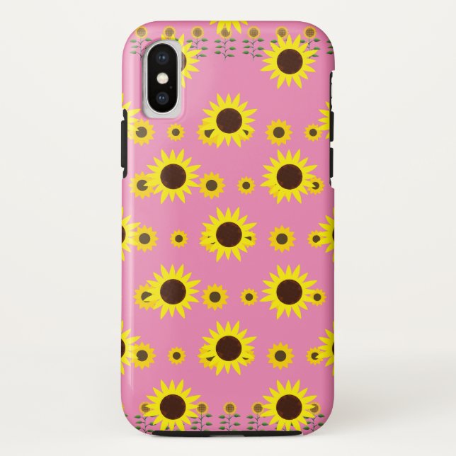 Contemporary Rustic Sunflower Pattern Case-Mate iPhone Case (Back)