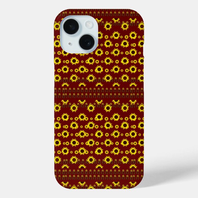Contemporary Rustic Sunflower Pattern Case-Mate iPhone Case (Back)