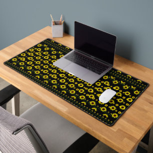 Contemporary Rustic Sunflower Pattern Desk Mat