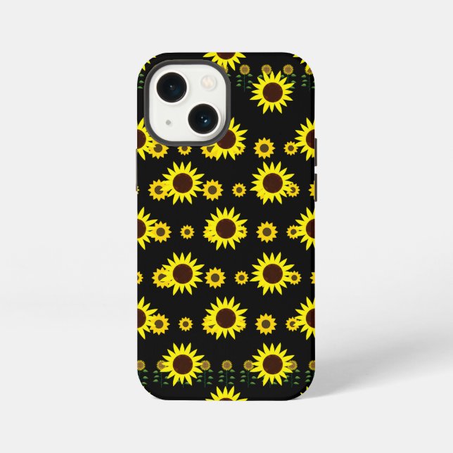 Contemporary Rustic Sunflower Pattern iPhone Case (Back)