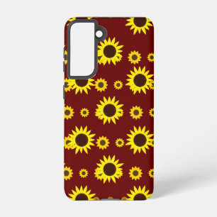 Contemporary Rustic Sunflower Pattern Samsung Galaxy Case