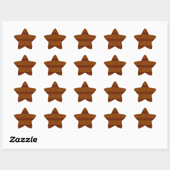 Contemporary Rustic Sunflower Pattern Star Sticker (Sheet)