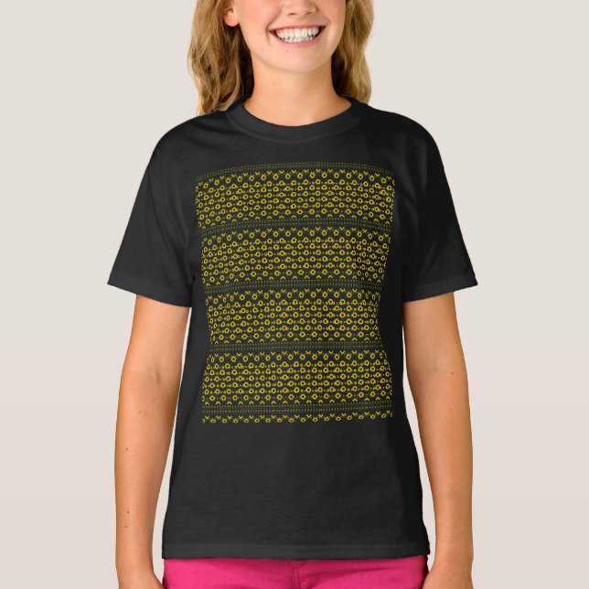 Contemporary Rustic Sunflower Pattern T-Shirt (Front)