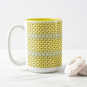 Contemporary Rustic Sunflower Pattern Two-Tone Coffee Mug