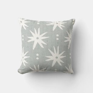 Contemporary sage blue pagan stars geometric cushion