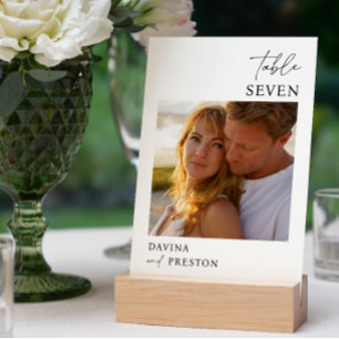 Contemporary Script MINIMAL PHOTO  Table Number