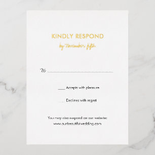 Contemporary Script Modern Wedding RSVP Card