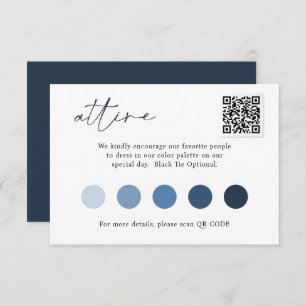 Contemporary Script  QR Code Wedding ATTIRE  Enclosure Card