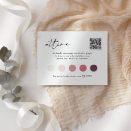 Contemporary Script  QR Code Wedding ATTIRE  Enclosure Card