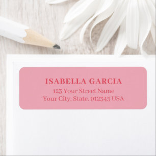 Contemporary Simple Blush Pink Address Label Return Address Label