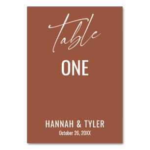 Contemporary Simple Elegant Terracotta Table Number