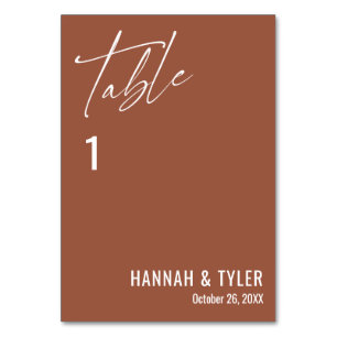 Contemporary Simple Elegant Terracotta Table Number