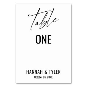 Contemporary Simple Elegant Typography Table Number