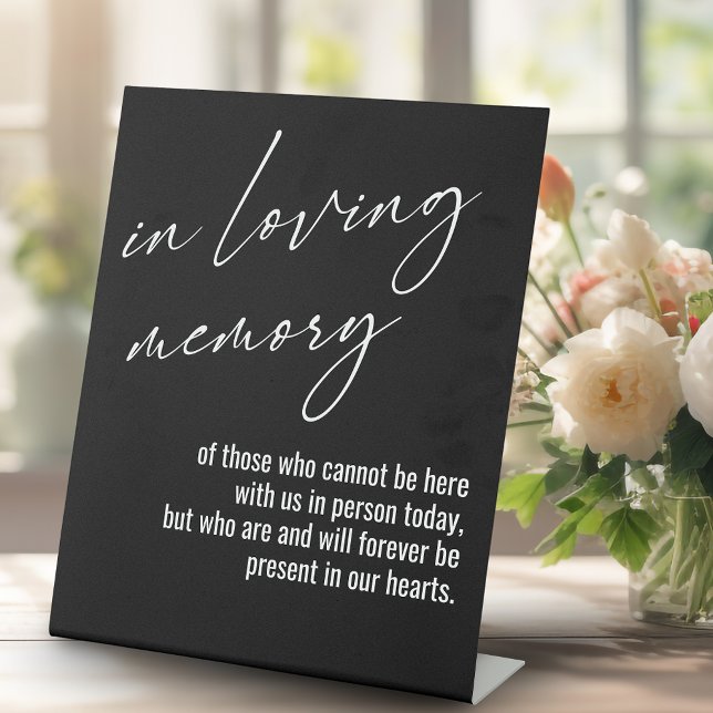 Contemporary, Simple In Loving Memory Black Pedestal Sign (Creator Uploaded)
