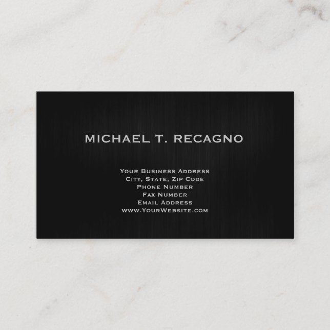 Contemporary Simple Plain Black Business Card (Front)