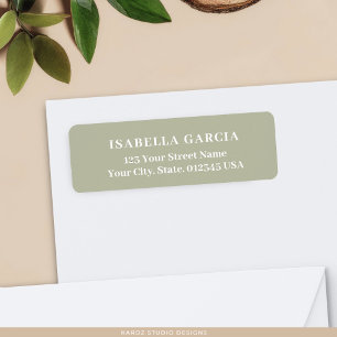 Contemporary Simple Sage Green Return Address Label