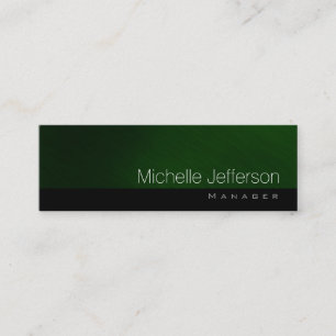Contemporary Skinny Green Black Business Card