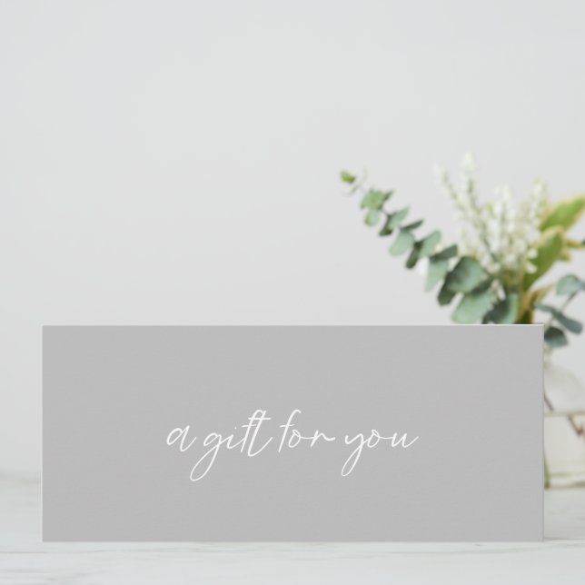 Contemporary Slate Grey Modern Gift Certificate (Standing Front)