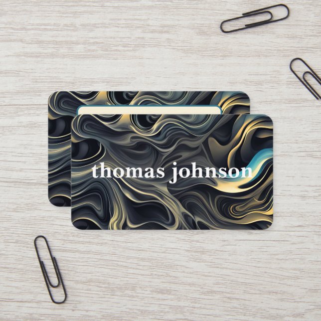 Contemporary Smoke Swirl Abstract Business Card (Front/Back In Situ)