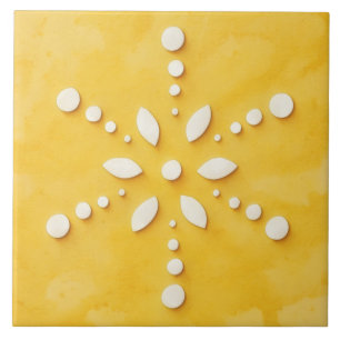 Contemporary Snowflake Winter Holiday Tile