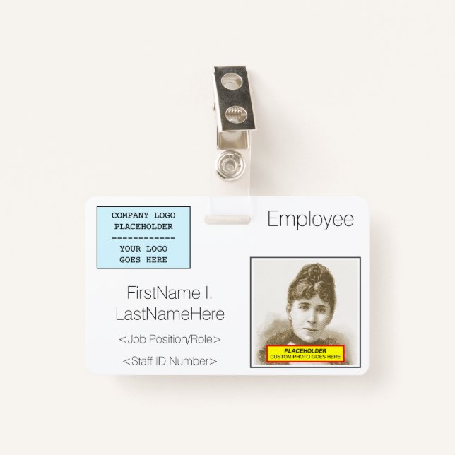 Contemporary Staff ID Badge (Front with Clip)