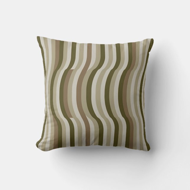 Contemporary Stripes in Neutral Shades Cushion (Front)