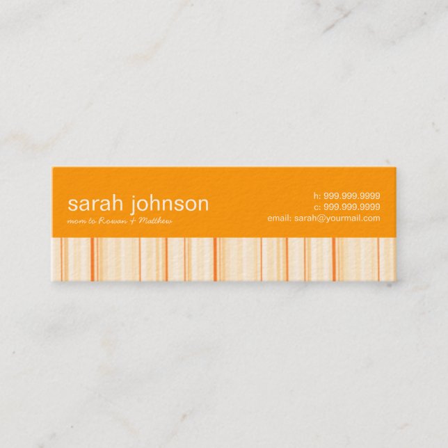 Contemporary Stripes Mummy Calling Card (Front)