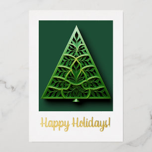Contemporary Style Gold Foil Christmas Card