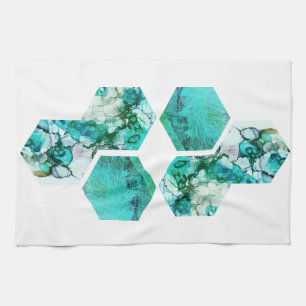 contemporary Teal Art Photography Tea Towel