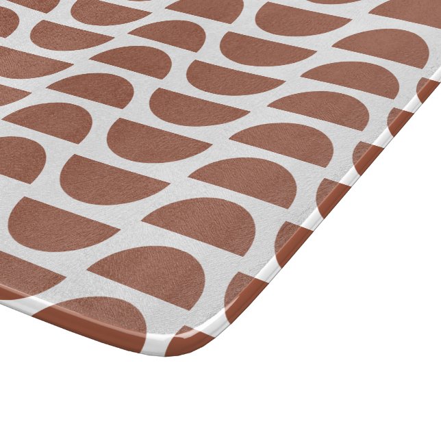 Contemporary Terracotta Abstract Geometric Print Cutting Board (Corner)
