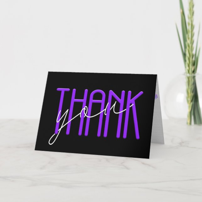 contemporary thank you on black card (Front)