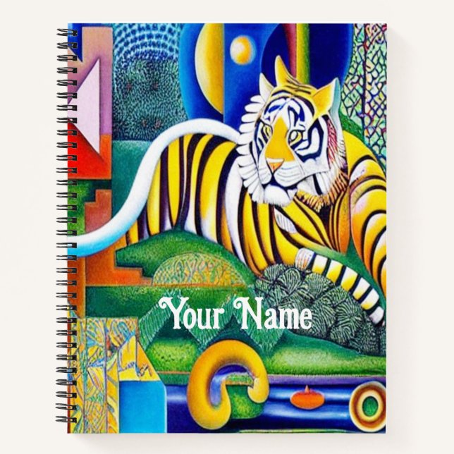 Contemporary Tiger Art - Eye-Catching Decor      Notebook (Front)