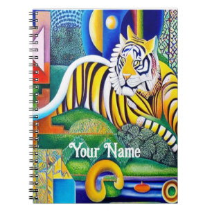 Contemporary Tiger Art - Eye-Catching Decor      Notebook