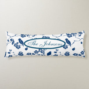 Contemporary Toile Birds & Florals Body Cushion