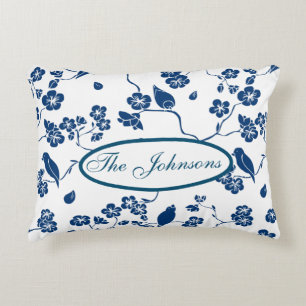 Contemporary Toile Birds & Florals Decorative Cushion