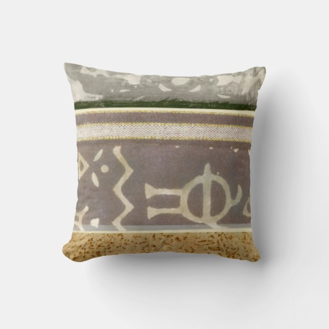 Contemporary Tribal Pattern Painting Cushion (Front)
