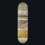 Contemporary Tribal Pattern Painting Skateboard<br><div class="desc">A contemporary tribal pattern painting that mixes the concrete with the abstract. Multiple panels layer colour next to each other,  telling a complex story. This would make a great gift for a loved one!</div>